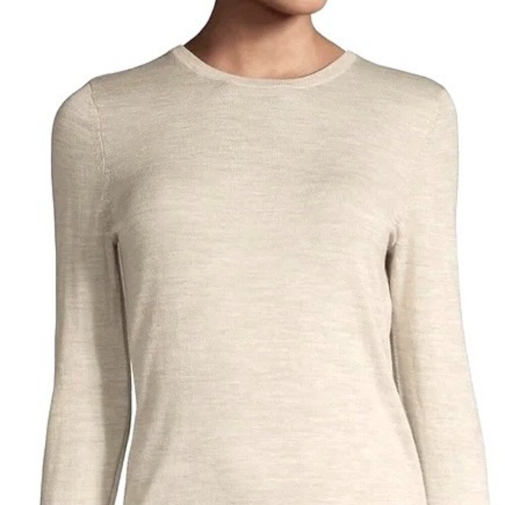 LORD & TAYLOR Women's cream fine merino sweater, S